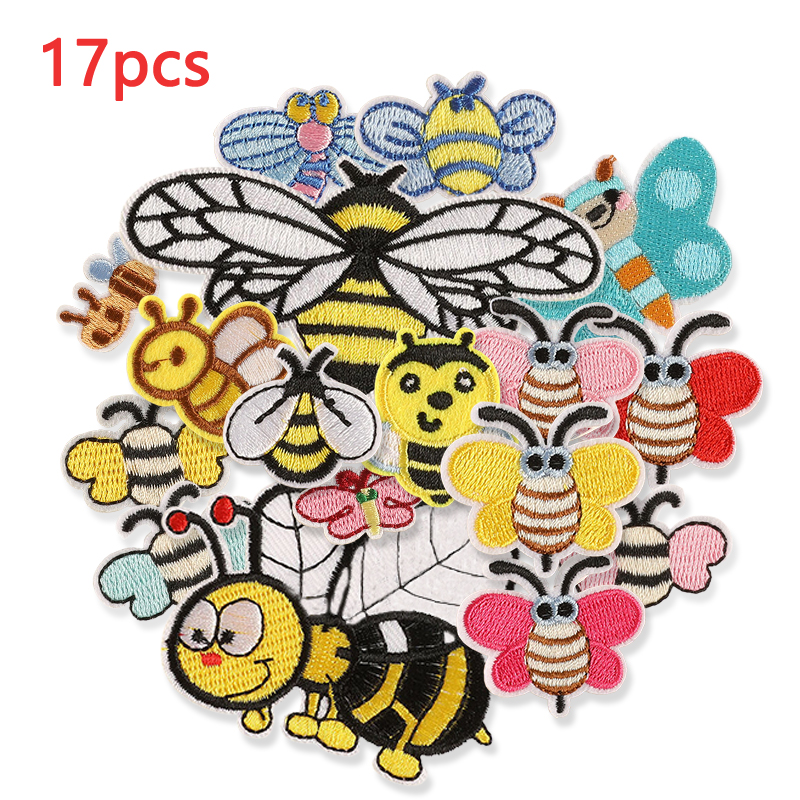 Streetwear Brand Stickers - 17pcs Lot Bee Iron On Patches