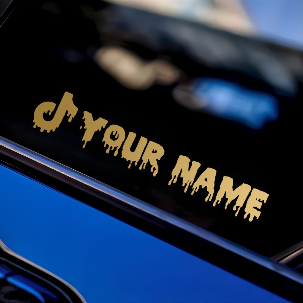Streetwear Brand Stickers - 1pc Creative Fluid Art Letter Motorcycle