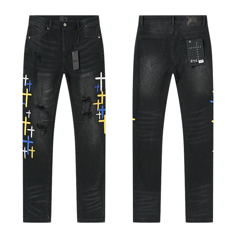 RTA Brand Men's Slim Fit Paint - Streetwear Brand Denim 评论和价格