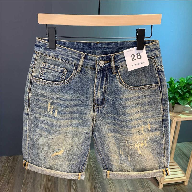 High Street Ripped Denim Short - Streetwear Brand Pants 评论和价格
