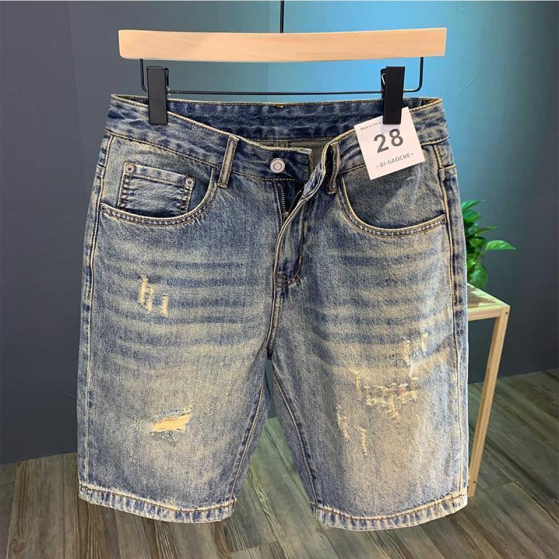 High Street Ripped Denim Short - Streetwear Brand Pants 评论和价格