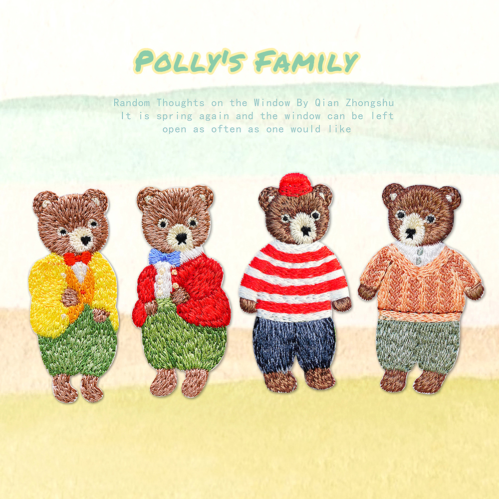 AHYONNIEX Bear Family Embroide - Streetwear Brand Stickers 评论和价格