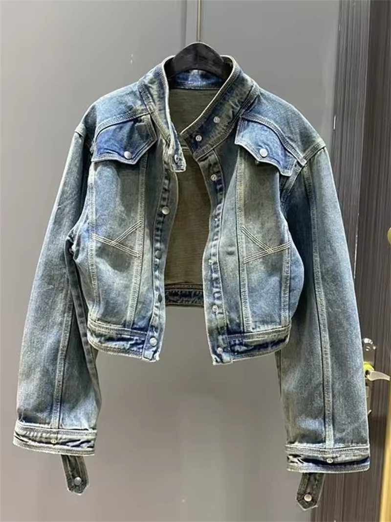 Vintage Short Denim Jacket Wom - Streetwear Brand Pants 评论和价格