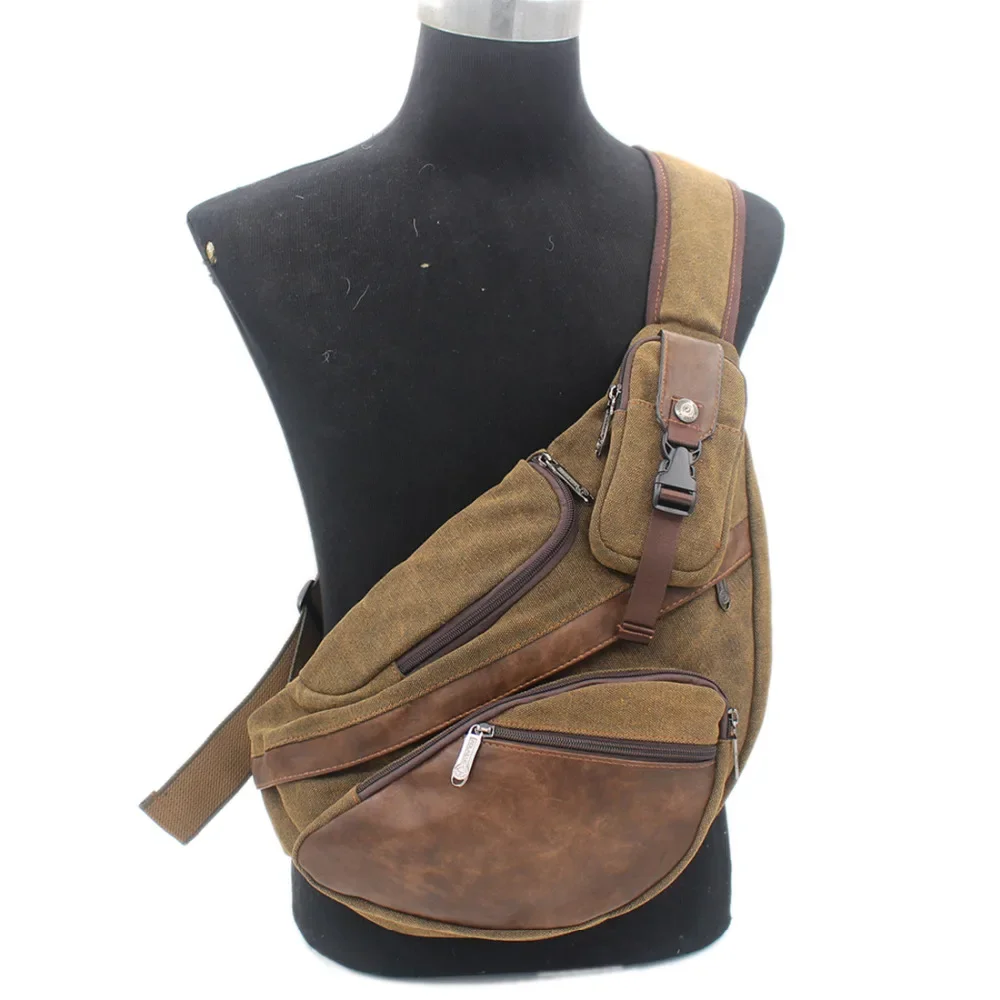 High Quality Men Canvas Sling  - Streetwear Brand Backpack 评论和价格
