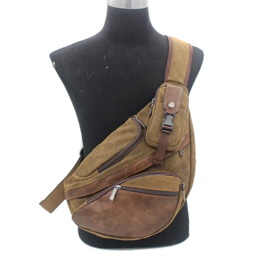 High Quality Men Canvas Sling  - Streetwear Brand Backpack 评论和价格