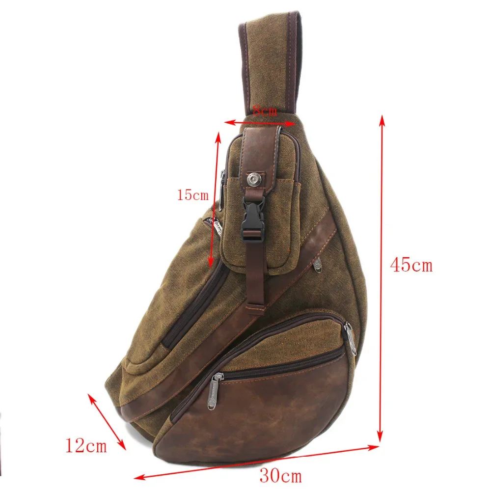 High Quality Men Canvas Sling  - Streetwear Brand Backpack 评论和价格