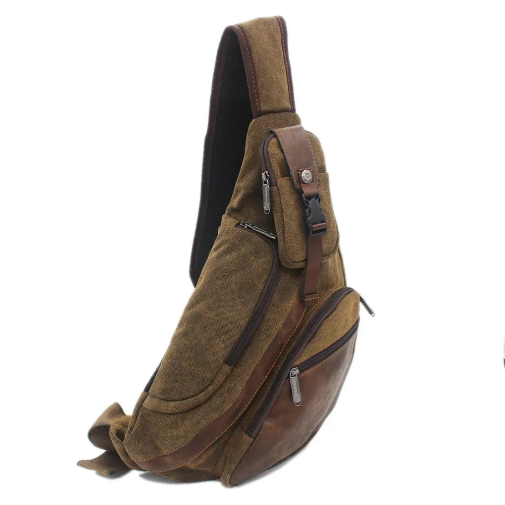High Quality Men Canvas Sling  - Streetwear Brand Backpack 评论和价格