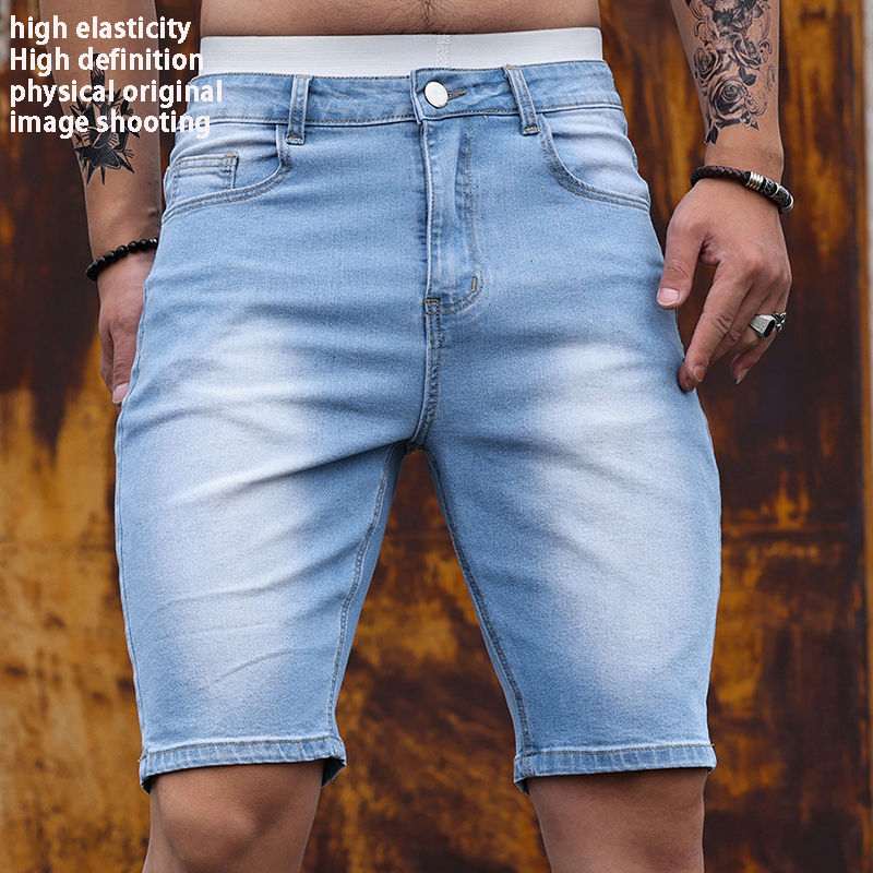 2026 Mens Stretch Denim Shorts - Streetwear Brand Pants 评论和价格