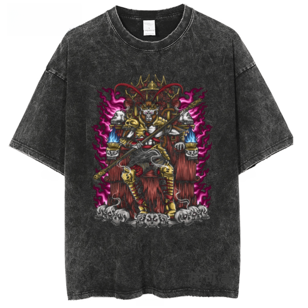 Wukong Dark Style Retro Short  - Streetwear Brand With Flowers 评论和价格