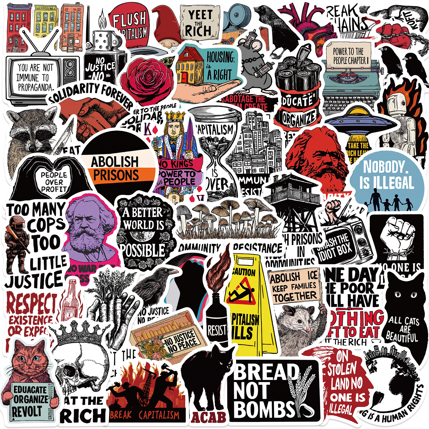 52/104PCS Radicalism Graffiti  - Streetwear Brand Stickers 评论和价格
