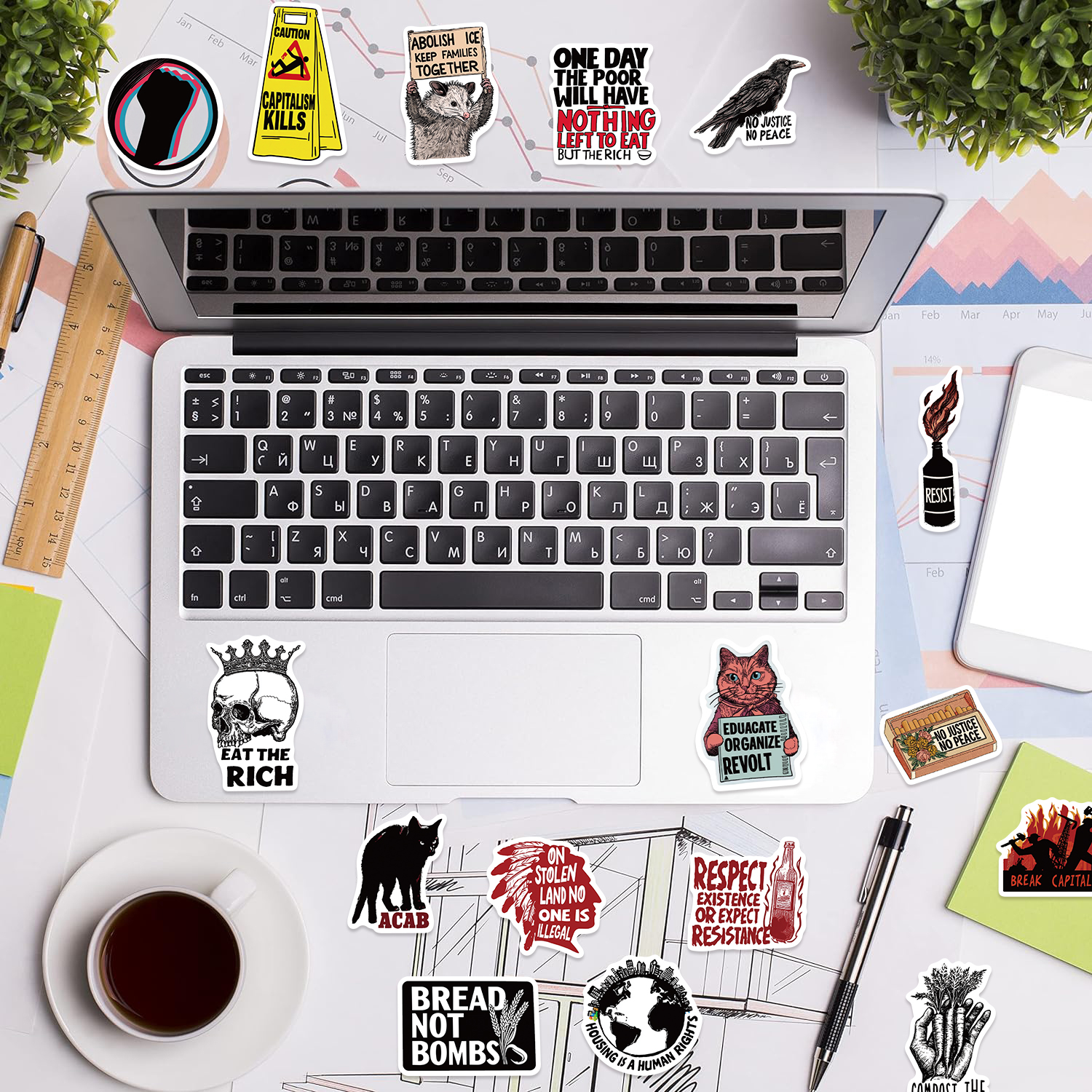 52/104PCS Radicalism Graffiti  - Streetwear Brand Stickers 评论和价格