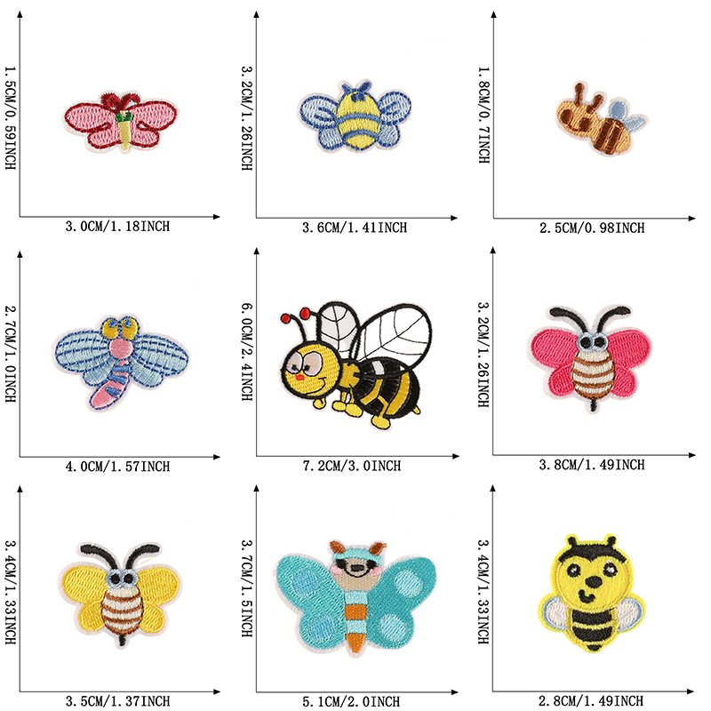 17pcs Lot Bee Iron On Patches  - Streetwear Brand Stickers 评论和价格