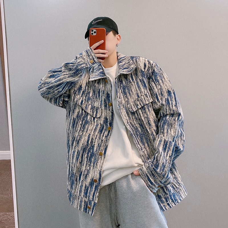 Loose Fit Men's Denim Jacket B - Streetwear Brand Denim 评论和价格
