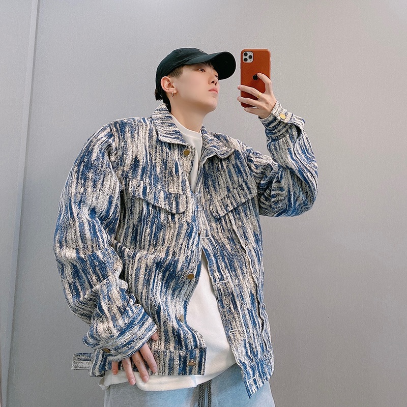 Loose Fit Men's Denim Jacket B - Streetwear Brand Denim 评论和价格