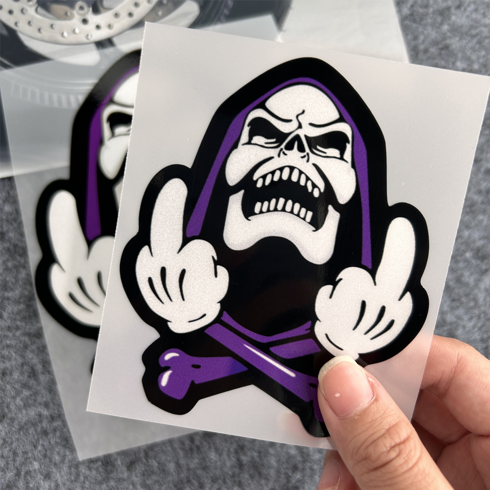 Cartoon Skeleton Gesture Refle - Streetwear Brand Stickers 评论和价格