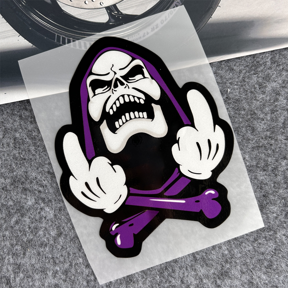 Cartoon Skeleton Gesture Refle - Streetwear Brand Stickers 评论和价格