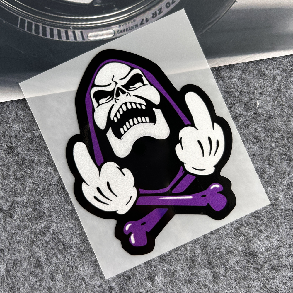 Cartoon Skeleton Gesture Refle - Streetwear Brand Stickers 评论和价格
