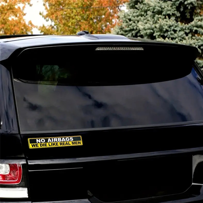 2pcs Caution NO AIRBAGS We Die - Streetwear Brand Stickers 评论和价格