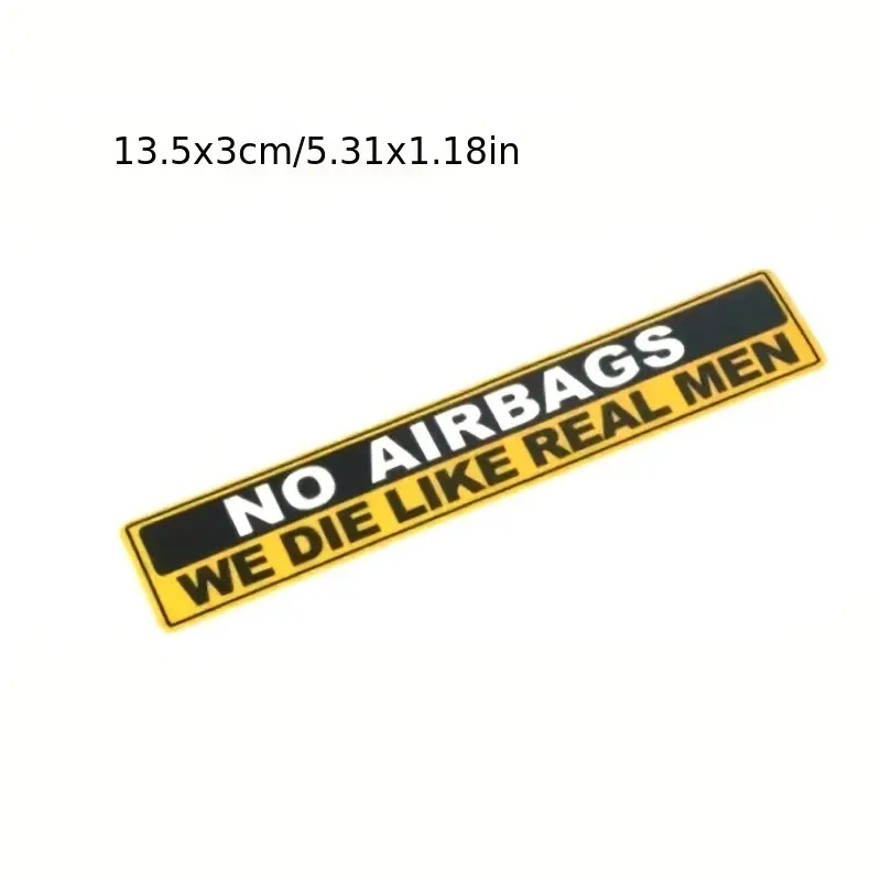 2pcs Caution NO AIRBAGS We Die - Streetwear Brand Stickers 评论和价格