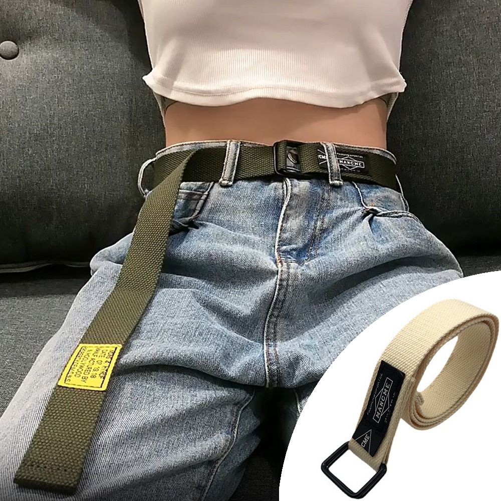 Women Man Nylon Braided Canvas - Off White Belt 评论和价格