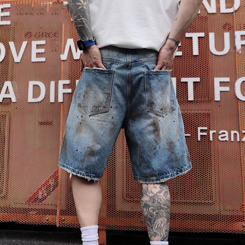 KIDWHXR Men's Denim Short Scon - Streetwear Brand Pants 评论和价格
