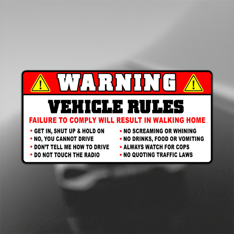 Funny Vehicle Safety Warning C - Streetwear Brand Stickers 评论和价格