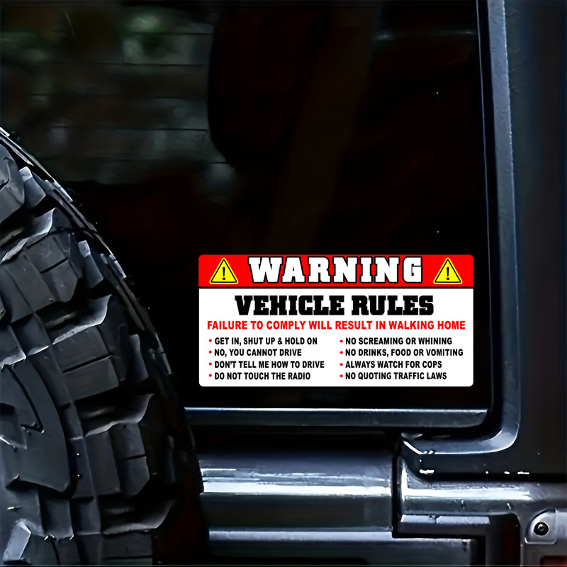 Funny Vehicle Safety Warning C - Streetwear Brand Stickers 评论和价格