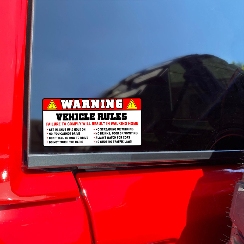 Funny Vehicle Safety Warning C - Streetwear Brand Stickers 评论和价格