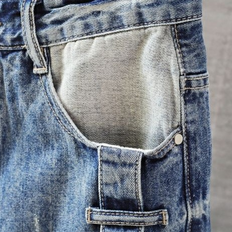 Men's Short Jeans Pants with P - Streetwear Brand Pants 评论和价格