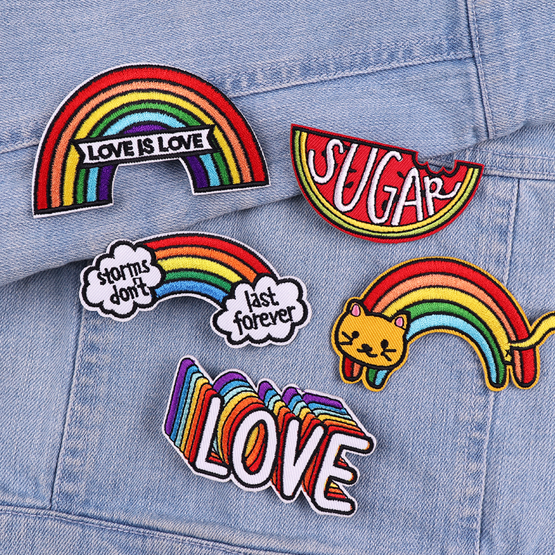 Cartoon TV Patch Rainbow Lette - Streetwear Brand Stickers 评论和价格