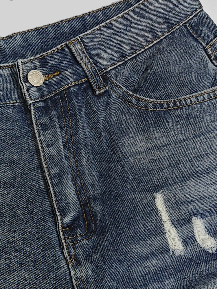 Light Blue Denim Shorts Men's  - Streetwear Brand Pants 评论和价格