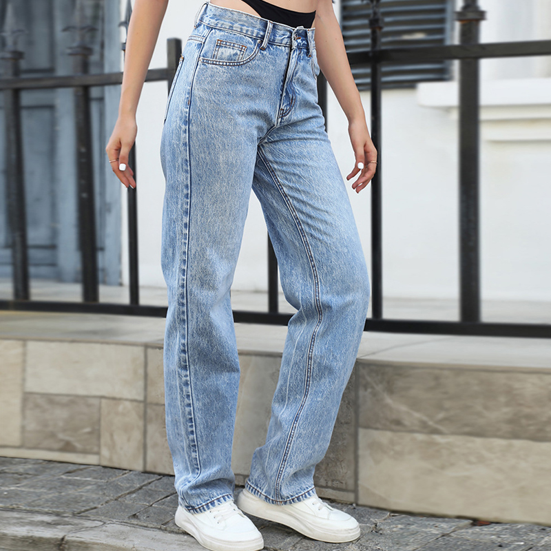 Fake Two-Piece Stitching Strai - Streetwear Outfit Brand 评论和价格