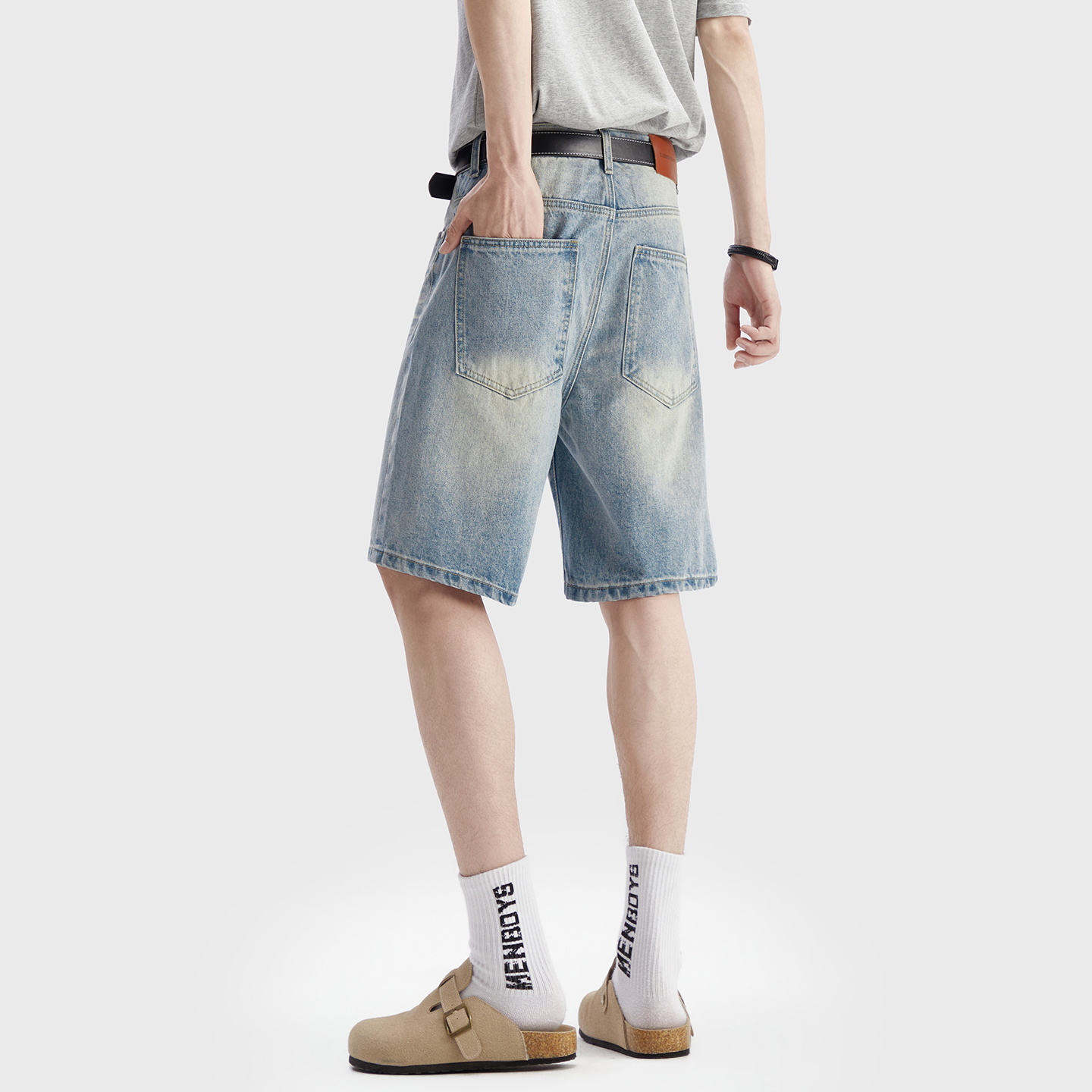 Vintage Washed Denim Shorts Me - Streetwear Brand Pants 评论和价格
