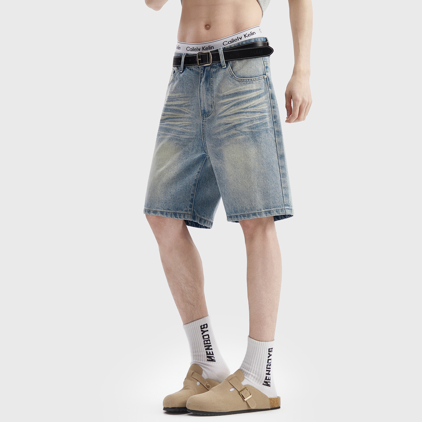 Vintage Washed Denim Shorts Me - Streetwear Brand Pants 评论和价格
