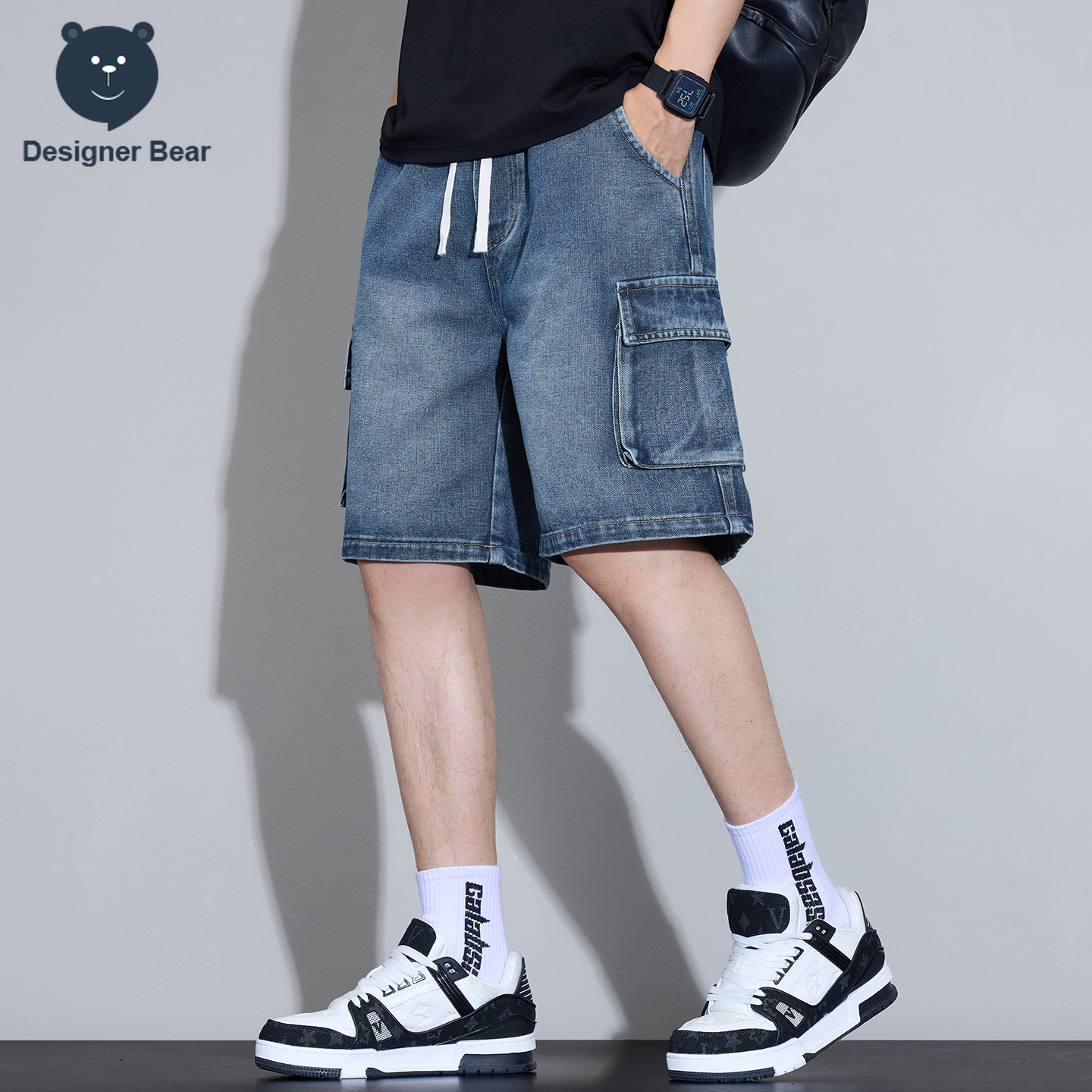 Men's Multi-Pocket Cargo Denim - Streetwear Brand Pants 评论和价格