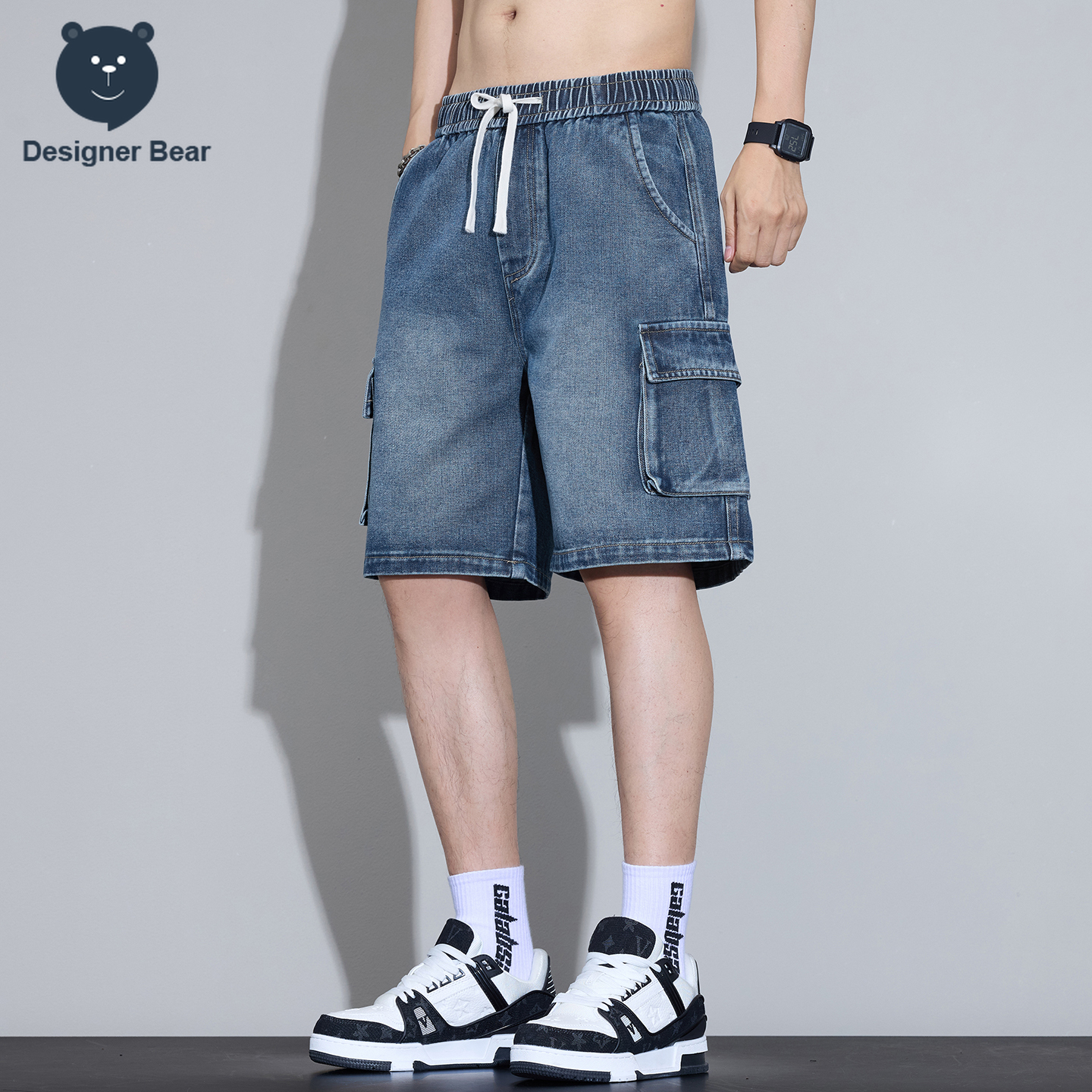 Men's Multi-Pocket Cargo Denim - Streetwear Brand Pants 评论和价格