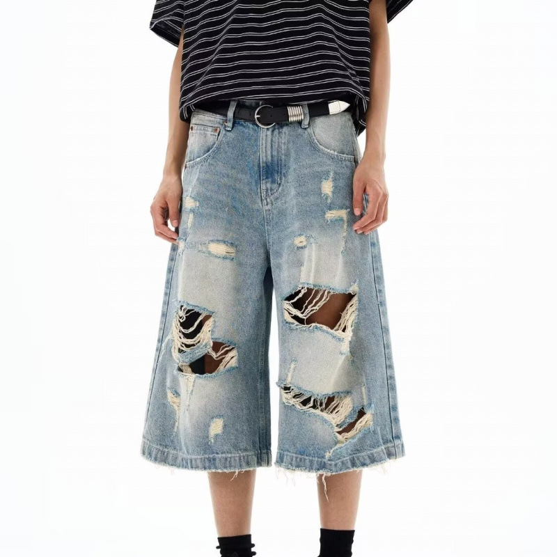 New Men Vintage Ripped Baggy S - Streetwear Brand Pants 评论和价格